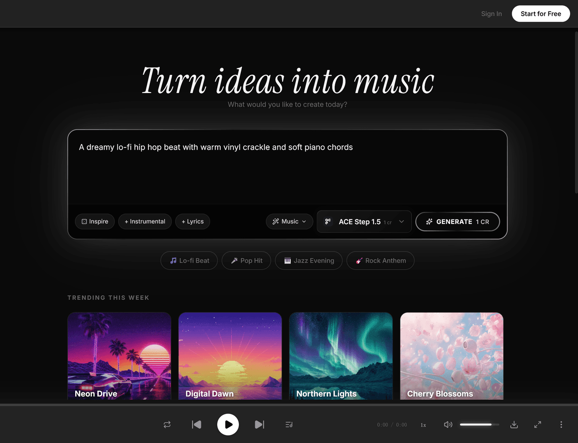 ACE Step 1.5 style tags prompt in MeloLab