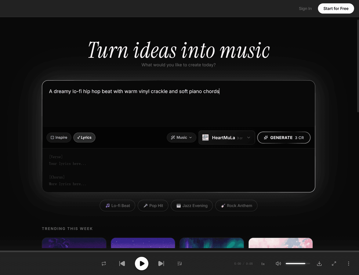 HeartMuLa multilingual lyrics mode in MeloLab