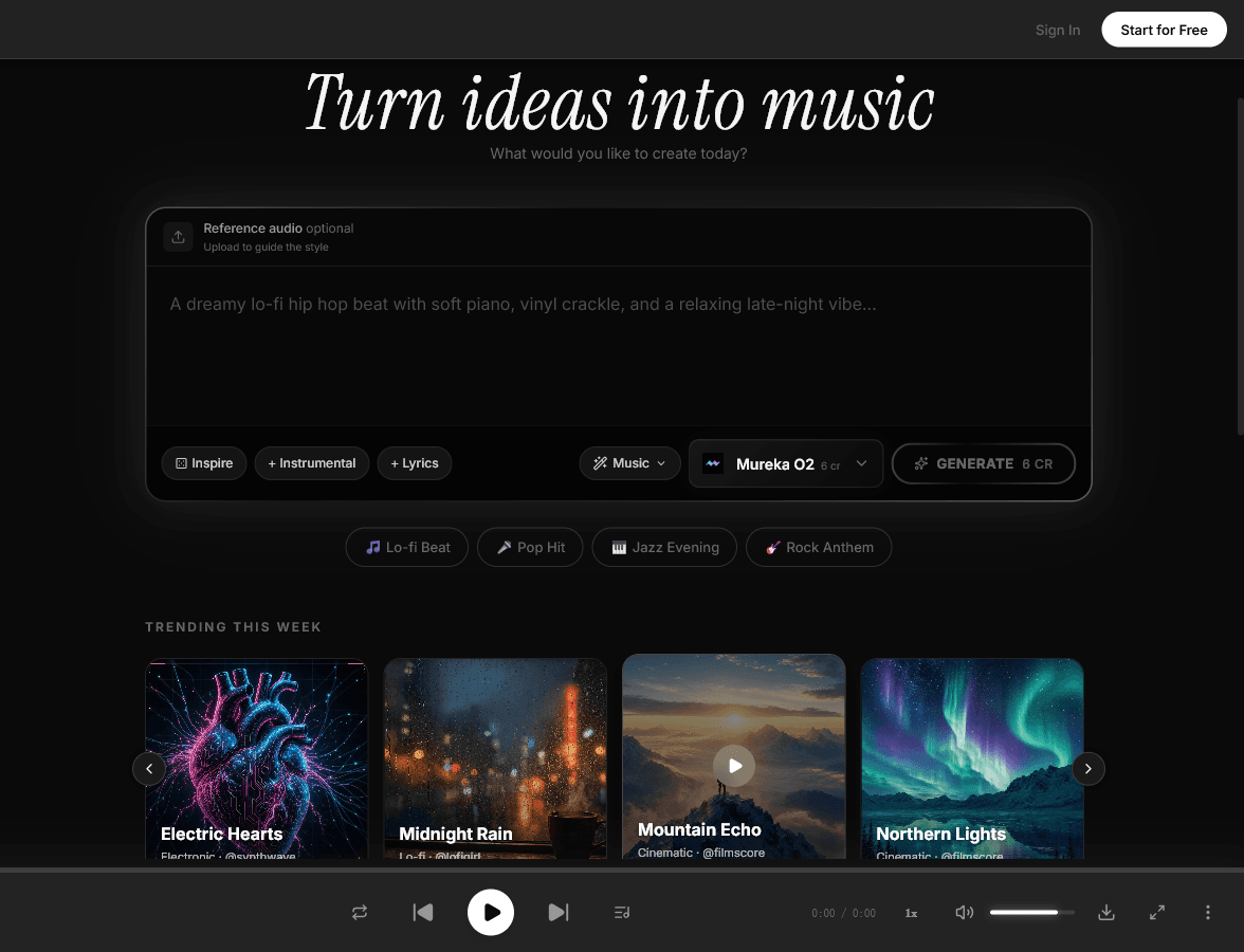 MeloLab interface with Mureka O2 selected