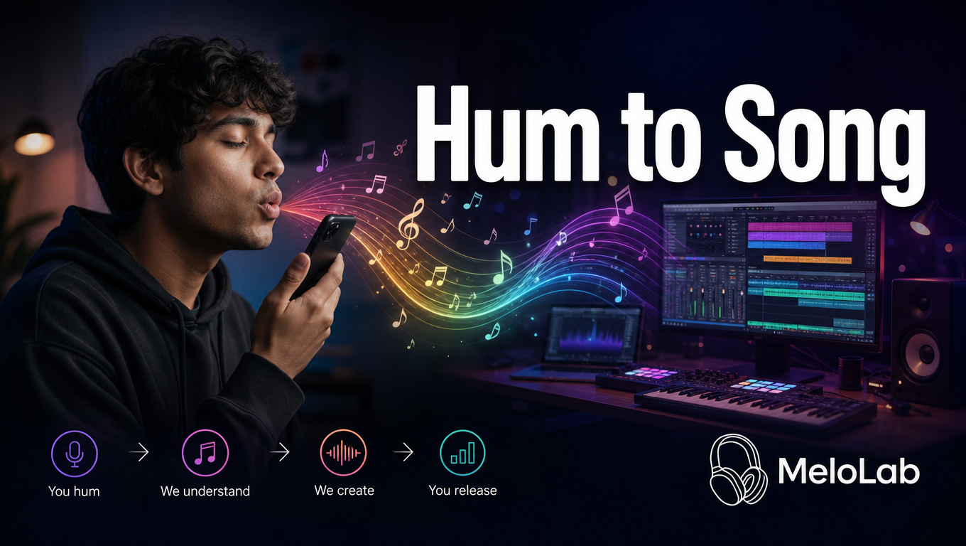 Hum Into Instrument Humming to Music AI - Hum to Song Generator | MeloLab